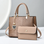 Women's Luxury Crocodile-Pattern Handbag Set (2-Piece)