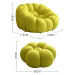 Lazy Sofa Ultra Comfy Fireside Sofa Chair Upholstered Bubble Single Floor Sofa 3D Honeycomb Shape Bubble Sofa Curved Couch for Living Room Office Blue