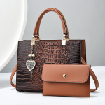 Women's Luxury Crocodile-Pattern Handbag Set (2-Piece)