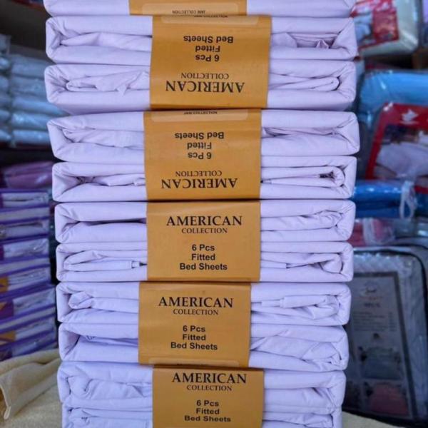 American Collection 6-Piece Bedsheet Set – Fitted Sheet, Flat Sheet & 4 Pillowcases (5x6 & 6x6)