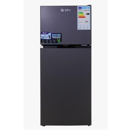 SPJ 149L Double Door Refrigerator (RF-GRY149C) – Dark Grey, A+ Energy Rating & Smart Cooling