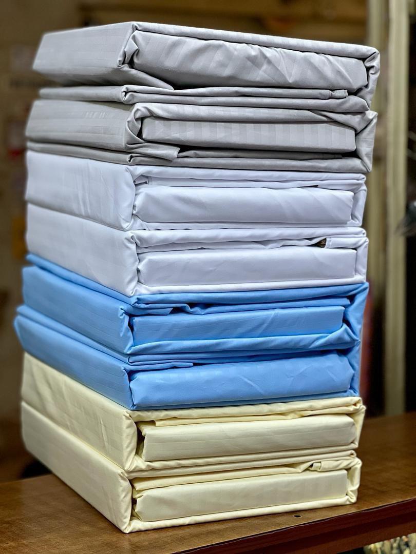 Luxury Egyptian Cotton 6-Piece Satin Stripe Bedsheet Set – 5x6 & 6x6
