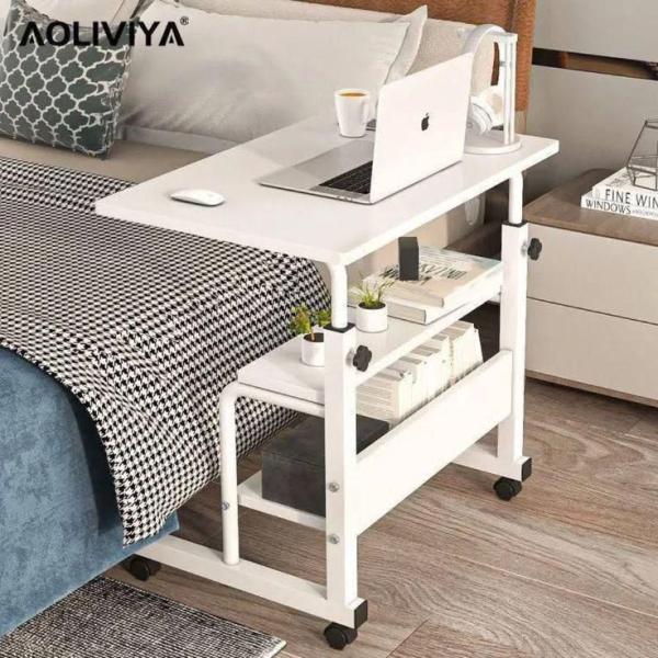 Adjustable Height Mobile Laptop Table with Wheels – Portable Desk for Bed & Sofa
