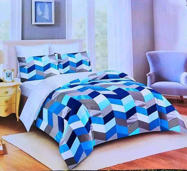 5x6 Royal Blue Chevron Geometric 4-Piece Duvet Set