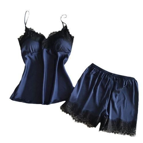 MIDNIGHT'S BOMB Female Sexy Ice Silk In Suspender Pajamas