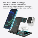 Premium 3-in-1 Magnetic Foldable Wireless Charging Station – 15W Fast Charger for Phone, Smartwatch & Earbuds
