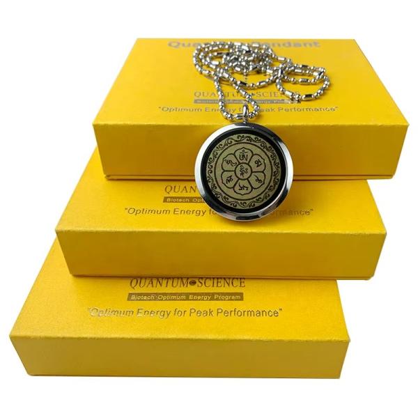 Gold Quantum Scalar Necklace Shungite Emf-protection Jewelry Quantum Energy Pendant