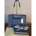 CHRISBELLA Chris-Bella Navy Blue Tote w Sling Purse- 2 in 1