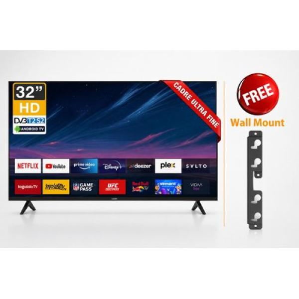 Roch 32 Inch Smart Android Frameless HD LED TV With Free To Air - Black