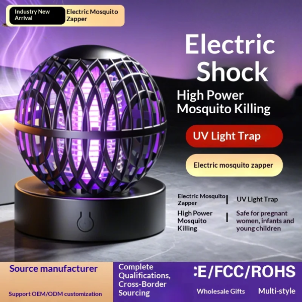 365nm USB-C Rechargeable UV Mosquito Killer Lamp – Portable Indoor Electric Bug Zapper with Protective Safety Grid
