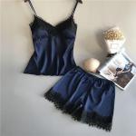 MIDNIGHT'S BOMB Female Sexy Ice Silk In Suspender Pajamas