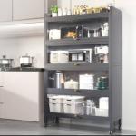5-Tier Modern Rolling Kitchen Baker’s Rack with Clear Flip-Up Doors