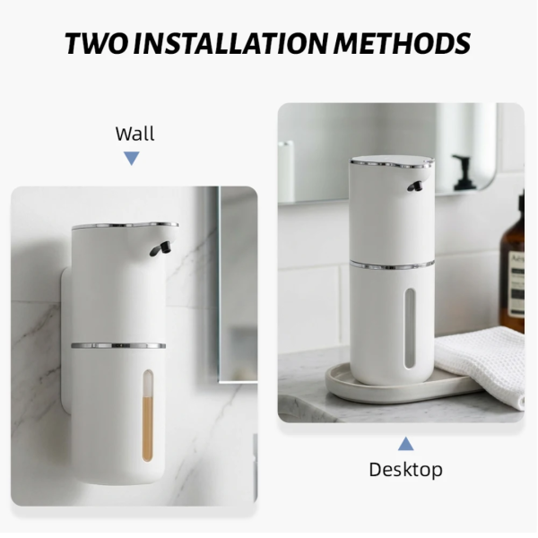 Automatic Soap Dispenser – 0.25s Rapid Infrared Sensor, USB Rechargeable & Drill-Free Wall Mount