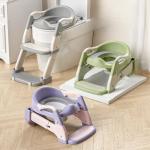 3-in-1 Foldable Toddler Potty Training Seat with Step Stool Ladder.