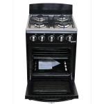 SPARK 4 Gas Cooker with Gas Oven (SK4G, 50x50cm) – 4 Burners, Stainless Steel Hob & Glass Oven Door (Black)