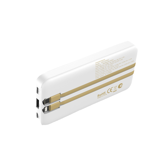 TECNO TPB-P204Q 20,000mAh Power Bank – Dual Built-In USB-C & Lightning Cables | 22.5W Fast Charging | LED Display