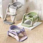 3-in-1 Foldable Toddler Potty Training Seat with Step Stool Ladder.