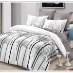 Minimalist Birch Forest Tree Print 4-Piece Duvet Set (6by6) – 1 Duvet, 1 Bedsheet, 2 Pillowcases