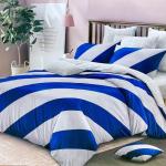 5x6 Royal Blue & Silver Diagonal Stripe 4-Piece Duvet Set