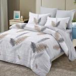 5x6 Earthy Fern Sprig Patterned 4-Piece Duvet Set