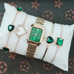 Women’s Luxury Quartz Watch & Jewelry Gift Set – Gold-Tone Fashion Accessories Collection