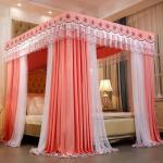 Luxury 4-Poster Canopy Mosquito Net with Privacy Drapes & Lace Border (5by6 & 6by6)
