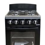 SPARK 4 Gas Cooker with Gas Oven (SK4G, 50x50cm) – 4 Burners, Stainless Steel Hob & Glass Oven Door (Black)