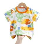 2Pcs/set 1-4 Y Kids Short Set,Baby Boy T-shirt + Shorts-Pure Cotton，Cute
