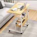 Adjustable Height Mobile Laptop Table with Wheels – Portable Desk for Bed & Sofa
