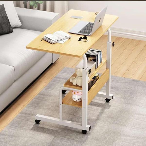 Adjustable Height Mobile Laptop Table with Wheels – Portable Desk for Bed & Sofa