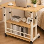 Adjustable Height Mobile Laptop Table with Wheels – Portable Desk for Bed & Sofa