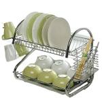 2-Tier Chrome Stainless Steel Dish Drying Rack