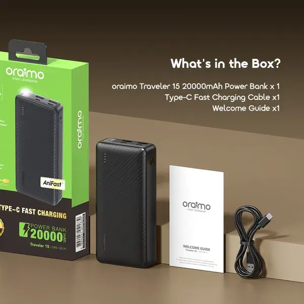 oraimo Traveler 15 20000mAh Power Bank
